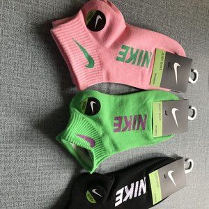Nike pink green black socks